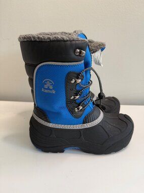 Kamik Kids Waterproof Winter Boots Size 2 Dual-Tone Blue‎ & Black Insulated With